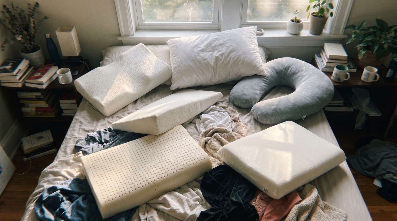 En kvinde der sover roligt på en ergonomisk pude